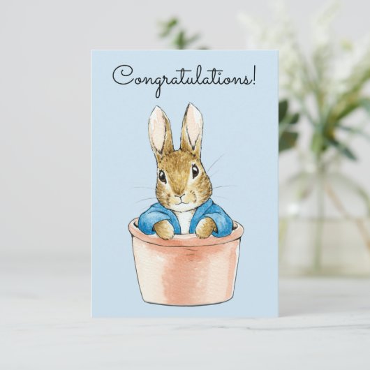 Peter the Rabbit Sitting in a Pot Kaart (Staand voorkant)