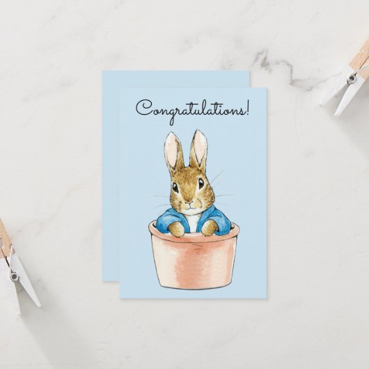 Peter the Rabbit Sitting in a Pot Kaart (Voorkant / Achterkant in situ)