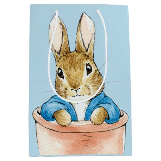 Peter the Rabbit Sitting in a Pot Medium Cadeauzakje (Voorkant)