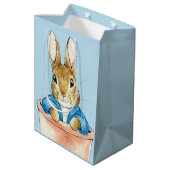 Peter the Rabbit Sitting in a Pot Medium Cadeauzakje (Achterkant Gekanteld)