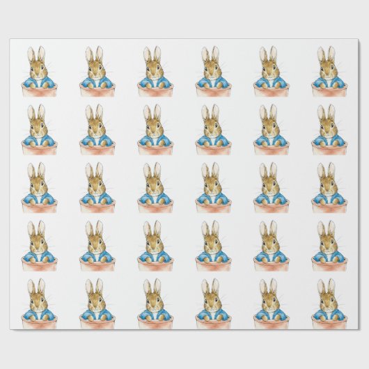 Peter the Rabbit Sitting in a Pot Paper Bord Cadeaupapier (Vlak)