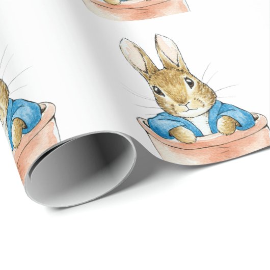Peter the Rabbit Sitting in a Pot Paper Bord Cadeaupapier (Rol Hoek)