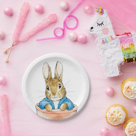 Peter the Rabbit Sitting in a Pot Papieren Bordje (Feest)