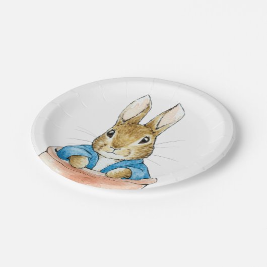 Peter the Rabbit Sitting in a Pot Papieren Bordje (Gekanteld)