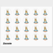 Peter the Rabbit Sitting in a Pot Ronde Sticker (Vel)