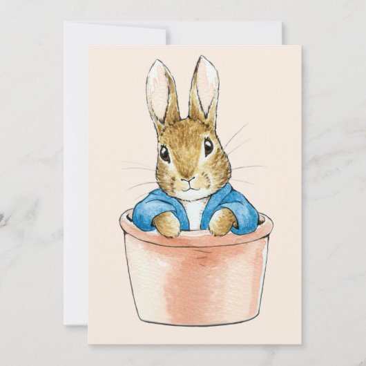 Peter the Rabbit Sitting in Plant Pot Bedankkaart (Voorkant)