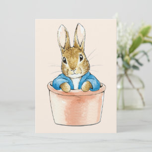 Peter the Rabbit Sitting in Plant Pot Bedankkaart