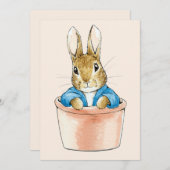 Peter the Rabbit Sitting in Plant Pot Bedankkaart (Voorkant / Achterkant)