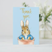 Peter the Rabbit Sitting in Plant Pot Bedankkaart (Staand voorkant)