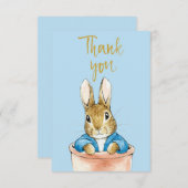 Peter the Rabbit Sitting in Plant Pot Bedankkaart (Voorkant / Achterkant)