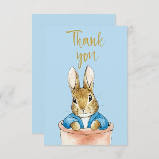 Peter the Rabbit Sitting in Plant Pot Bedankkaart (Voorkant / Achterkant)