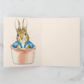 Peter the Rabbit Sitting in Plant Pot Kaart (Binnen)