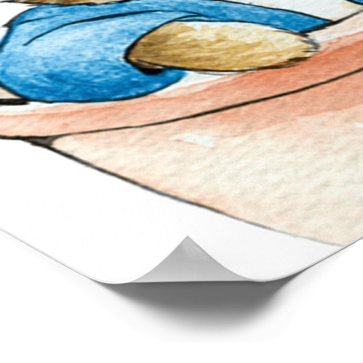 Peter the Rabbit Sitting in Plant Pot Poster (Hoek)