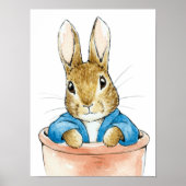 Peter the Rabbit Sitting in Plant Pot Poster (Voorkant)