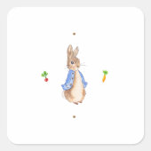 Peter the Rabbit Vierkante Sticker (Voorkant)
