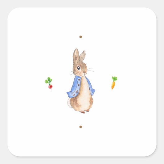 Peter the Rabbit Vierkante Sticker (Voorkant)