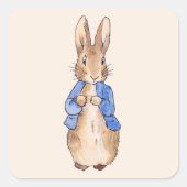 Peter the Rabbit Vierkante Sticker (Voorkant)