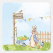Peter the Rabbit Vierkante Sticker (Voorkant)