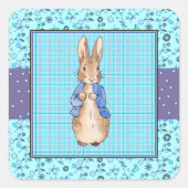 Peter the Rabbit Vierkante Sticker (Voorkant)