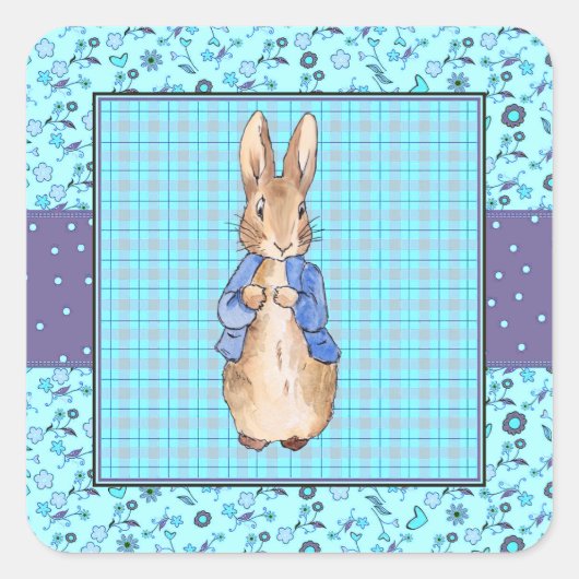 Peter the Rabbit Vierkante Sticker (Voorkant)