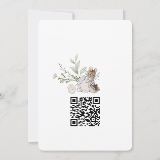 Peter the Rabbit Wildflower Baby Is On The Way QR Kaart (Achterkant)