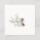 Peter the Rabbit Wildflower QR Code Vierkante Visitekaartje (Achterkant)