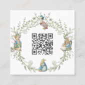 Peter the Rabbit Wildflower QR Code Vierkante Visitekaartje (Voorkant)