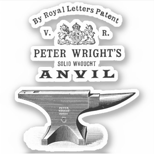 Peter Wright Anvil Blacksmithing Sticker (Voorkant)