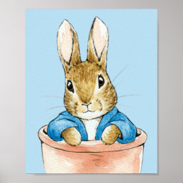 Peter zittend in plantenpot poster