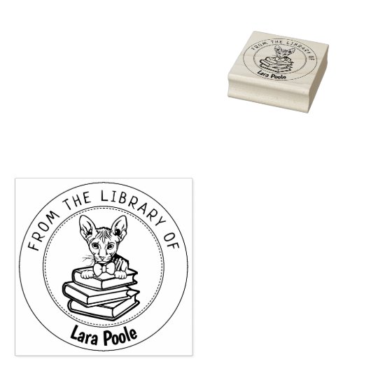 Peterbald Cat, boek uit de bibliotheek van Rubberstempel (Gestempeld)