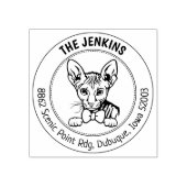 Peterbald Cat Family Retouradres Rubberstempel (Afrduk)