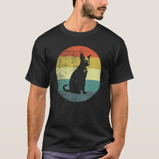 Peterbald kat retro ontwerp t-shirt (Voorkant)