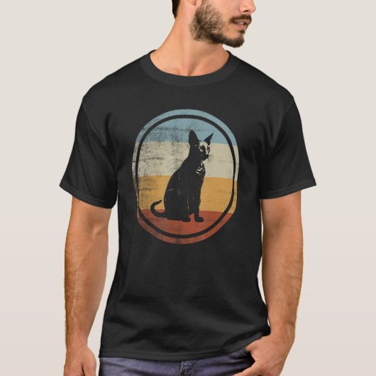 Peterbald kat retro vintage ontwerp t-shirt (Voorkant)