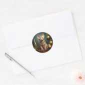 Peterbald kitten in de kerstsfeer ronde sticker (Envelop)