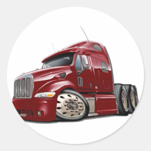 Peterbilt Maroon Truck Ronde Sticker