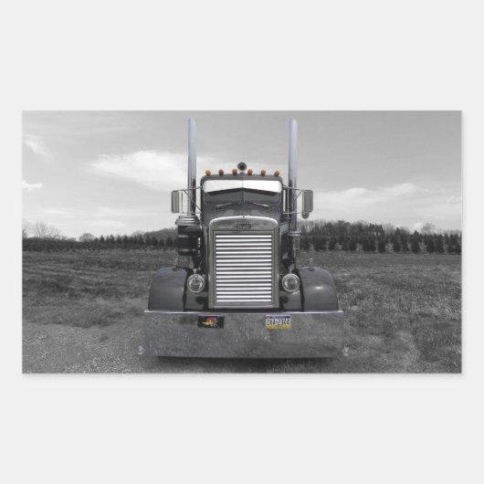 Peterbilt naaldneus b/w Stickers (Voorkant)