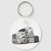 Peterbilt White Truck Sleutelhanger (Voorkant)