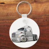 Peterbilt White Truck Sleutelhanger (Voorkant)