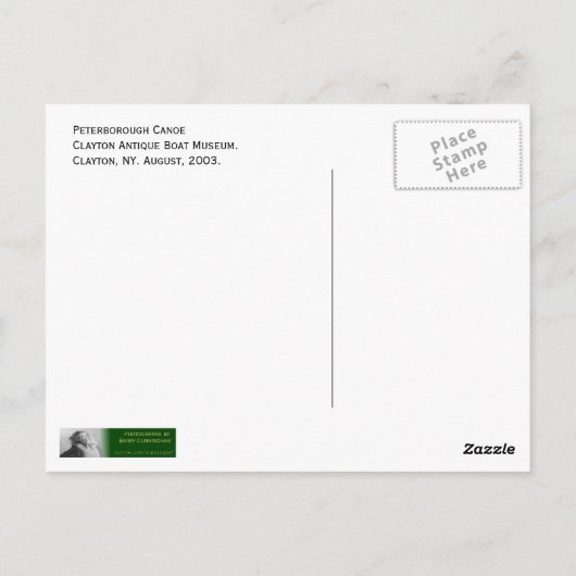 Peterborough Canoe Briefkaart (Achterkant)