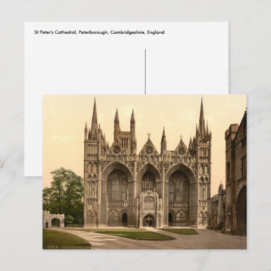 Peterborough Cathedral II, Cambridgeshire, Engelan Briefkaart (Voorkant / Achterkant)