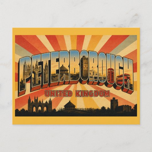 Peterborough Engeland Kathedraal & Bronstijd Briefkaart (Voorkant)