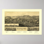 Peterborough, NH Panoramic Map - 1886 Poster (Voorkant)