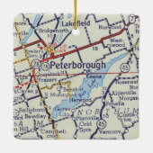 Peterborough ON Map Keramisch Ornament (Achterkant)