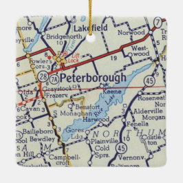 Peterborough ON Map Keramisch Ornament