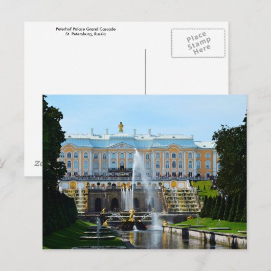 Peterhof Palace Grand Cascade, Rusland Briefkaart (Voorkant / Achterkant)