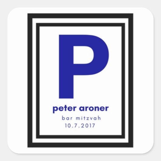Peter's Bar Mitzvah Vierkante Sticker (Voorkant)