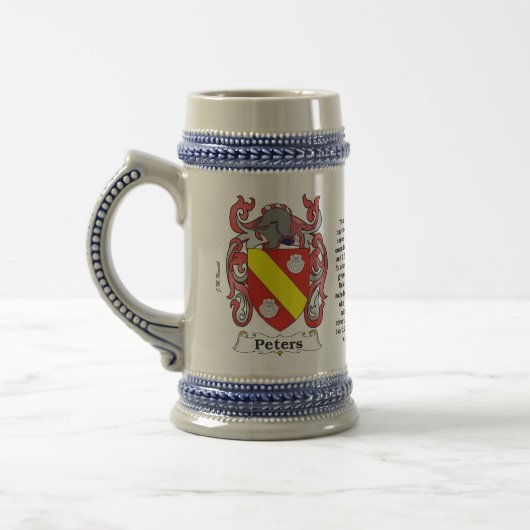 Peters Family Coat of Arms Stein Bierpul (Links)