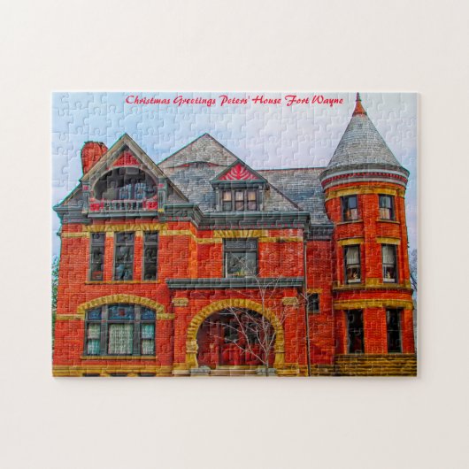 Peters House Fort Wayne - kerstgroeten Legpuzzel (Horizontaal)