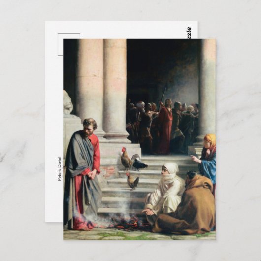 Peter's ontkenning door Carl Bloch Briefkaart (Voorkant / Achterkant)