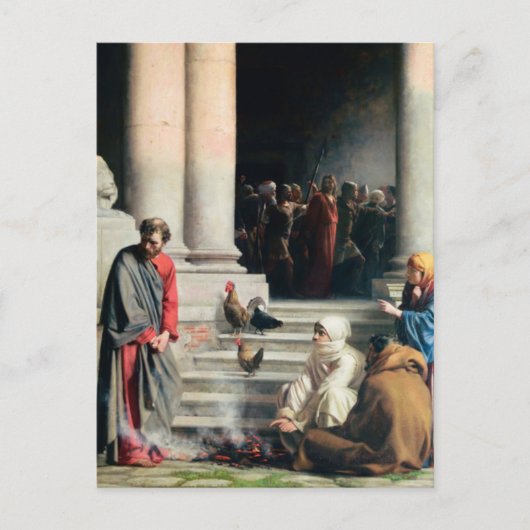 Peter's ontkenning door Carl Bloch Briefkaart (Voorkant)